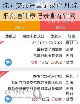 沈阳交通违章记录查询,沈阳交通违章记录查询官网