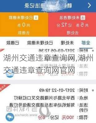 湖州交通违章查询网,湖州交通违章查询网官网