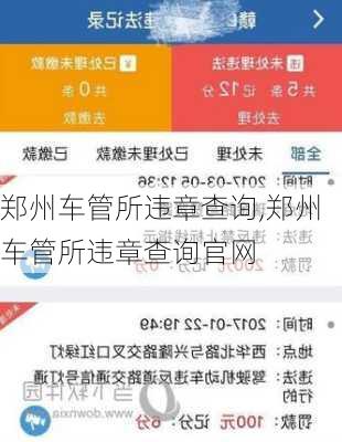 郑州车管所违章查询,郑州车管所违章查询官网