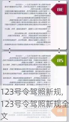 123号令驾照新规,123号令驾照新规全文