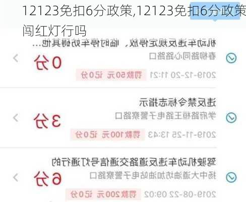 12123免扣6分政策,12123免扣6分政策闯红灯行吗