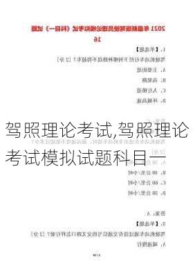 驾照理论考试,驾照理论考试模拟试题科目一