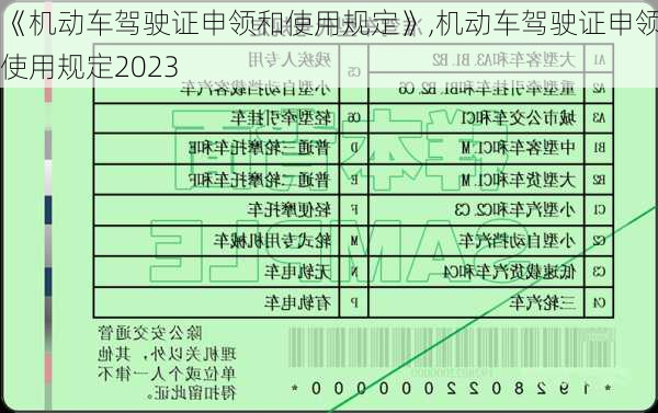 《机动车驾驶证申领和使用规定》,机动车驾驶证申领和使用规定2023