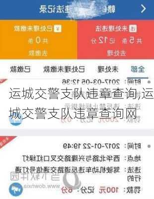 运城交警支队违章查询,运城交警支队违章查询网