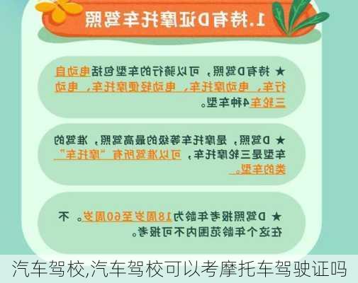 汽车驾校,汽车驾校可以考摩托车驾驶证吗