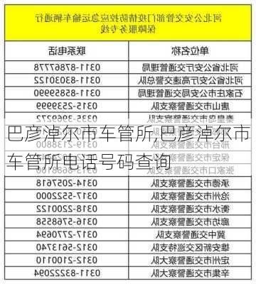 巴彦淖尔市车管所,巴彦淖尔市车管所电话号码查询