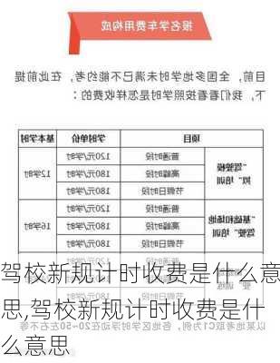 驾校新规计时收费是什么意思,驾校新规计时收费是什么意思