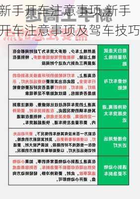 新手开车注意事项,新手开车注意事项及驾车技巧