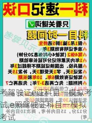 考驾驶证e证科目一模拟考试,e照驾驶证科目一模拟考试