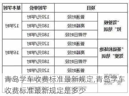 青岛学车收费标准最新规定,青岛学车收费标准最新规定是多少