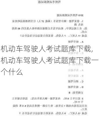 机动车驾驶人考试题库下载,机动车驾驶人考试题库下载一个什么