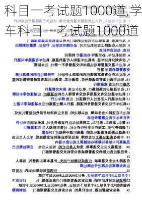 科目一考试题1000道,学车科目一考试题1000道